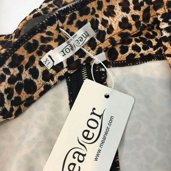 🆕  Leopard Print Zip-Up Bustier Plus sz XL - Picture 5 of 6